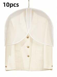 1件/5件/10件/20件衣服防尘罩 居家衣柜挂衣大衣西装防尘罩 PEVA材质 透明 半身防尘罩