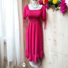 Women Long Dresses - Hot Pink - View 8