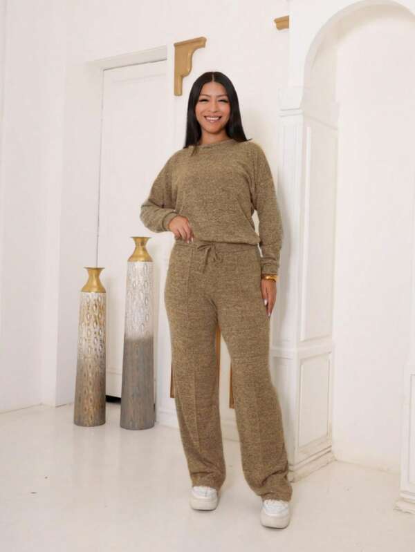 Conjunto Femenino Lanzinha 2 Peças Blusa e Pantalona