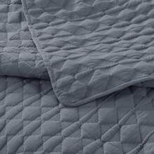 Dark Grey Quilt King Size Bedding Sets With Pillow Shams, Lightweight Soft Bedspread Coverlet, Quilted Blanket Thin Comforter Bed Cover, All Season Spring Summer, 3 Pieces, 104x90 Inches - Blue Grey - 查看 7