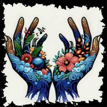 1pc Unique Creative Hand/Planet/Floral/Car & Butterfly/Diamond Shaped 5D Diamond Painting Kit With Special Round Crystal - Frameless Mosaic Art Home Decor, Suitable For Personal Use And Gifts
