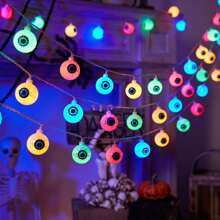 1 Peça Luz de Corda de LED em Formato de Olho, Adequada para Halloween, Dia dos Mortos, Decoração de Quarto e Sala de Estar, Iluminação de Atmosfera, Decoração de Halloween, Decoração Doméstica, Decoração de Festa, Decoração de Quarto, Decoração de Jardim de Halloween para Presente Fada