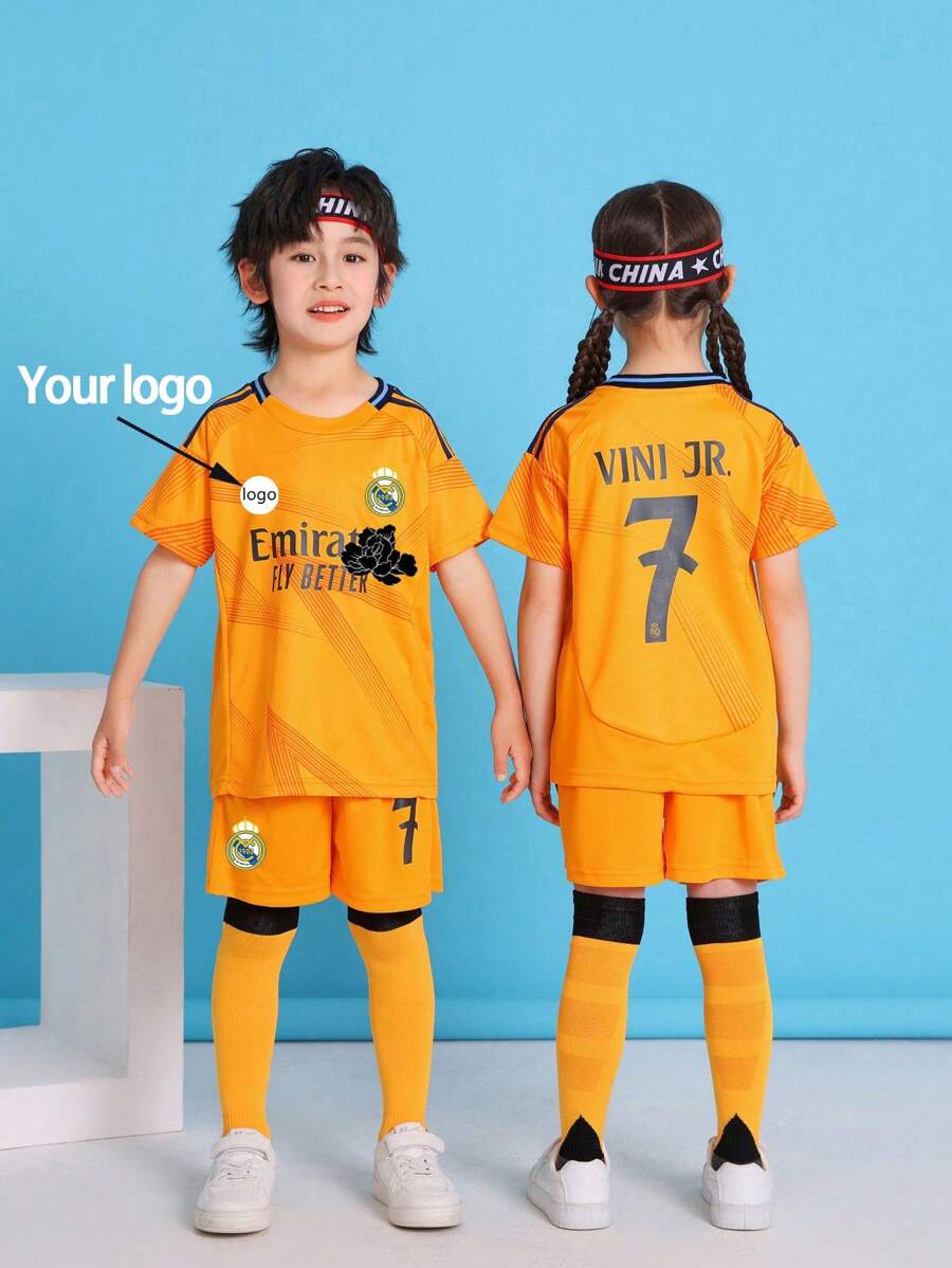[ Children's Football Shirt No.7] Customized Yellow Shirt For 3-12 Years Old | Supports LOGO/Name/Team Emblem Embroidery | Fan Design,Multi-Functional,Ornamental,Letter,Stylish,Modern,Colorful,Cute,Adorable,Casual,Custom,Personalised,Unique,Customized,Ideal Gifts For Him,Ideal Gifts For Her