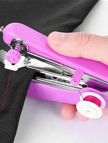 1pc Mini Handheld Sewing Machine, Portable Travel Home Sewing Tool, Hand Stitcher Sewing Machine For DIY Crafts, Multifunctional Household Clothing Sewing Machine, Quick Repair Sewing, Essential For Travel, Suitable For Beginners Adult, Easy To Use And Fast Stitch Suitable For Clothes, Fabrics, DIY Home Travel, Sewing Accessories - Multicolor - View 7