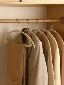 10 Móc treo quần áo bằng nhựa tiết kiệm không gian - Móc treo hình bán nguyệt liền mạch và chống trượt để lưu trữ và sắp xếp hiệu quả tại nhà, tủ quần áo và ký túc xá - Nhiều màu - Xem 4