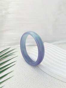 1 件时尚超透明简约树脂手链，适合女性日常和派对佩戴 - 透明紅色寬條樹脂手鐲 - 查看 28