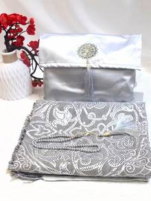 3pcs Set Silk Striped Rug Mat, Portable Travel Blanket 70*110cm, Gift Carpet