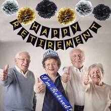 New  Retirement Party Drations Retired Tiara/Crown, Retired Sash For Women Retirement Gifts, Retirement Party Pli, Gifts, Favors (Dark Blue) - 深藍色 - 查看 3