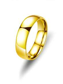 4 Pcs/Set Simple And Versatile Stainless Steel Plated 18k Gold Random Combination With Inner And Outer Ball Ring Different Thickness Gold Ring Men And Women With The Same Couple Ring For Women Daily Wear - 4 Pieces Of Inner and Outer Ball Rings - View 4