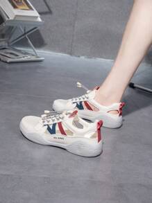 Women's White Sneakers, Spring/Summer 2022 New Korean Fashion Versatile Casual Shoes, Flat Inspo Breathable Mesh Hollow Anti-Skid Platform Comfy Soft Bottom Sport Sandals