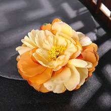 Bridal Chiffon Flower Hair Clip, Red Peony Fabric Hair Clip, Boho Beach Vacation Floral Hair Clip, Polyester Faux Flower Dance Performance Headpiece, Valentine's Day Party Dress Flower Brooch Claw Clips Hair Slide Hair Barrettes