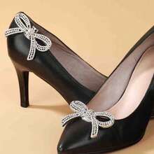 2 pçs/conjunto de presilhas de sapato borboleta, decorações de sapatos com strass de cristal, acessórios elegantes para sapatos de festa de casamento femininos, sapatos destacáveis faça você mesmo