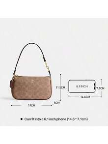 Coach Nolita 19 In Blocked Signature Canvas Women Clutch Bag Ladies Cute Purses And Bags Women Bag Shoulder Bag - Tan Brown - 查看 5
