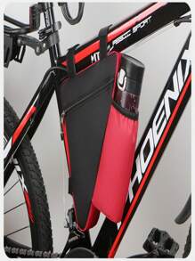 Bolsa triangular para bicicleta de montaña, organizador de almacenamiento triangular para ciclismo al aire libre, bolsa triangular para bicicleta de ruta y montaña, bolsa para manubrio de bicicleta de 1.5L con soporte para botella de agua, apto para diversas bicicletas, bolsa de almacenamiento triangular y soporte para botella de agua (botella de agua no incluida)