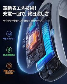 【2025最強進化 AICE LITEプラス】RANVOO ネッククーラー 冷却プレート 首掛け扇風機 全周ペルチェ素子 720°立体冷風再進化 上下強風 アプリ機能 6000mAh大容量バッテリー AI電力管理 急速充電 冬夏兼用 携帯扇風機 ネックファン 首掛けクーラー 暑さ対策グッズ 熱中症対策 プレゼント スノーホワイト - ブルー - チェックする 6