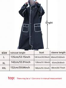 1pc Electric Bicycle Extended Rain Coat With Hood Insulation,Galentines,Puppy,Carnival,Party Decorations,Spring Summer Picks,Brides Maid Gifts,Room,Bedroom Decor,Beach,Travel,For Men,For Women,Vacation,Cute Stuff - Black - View 10