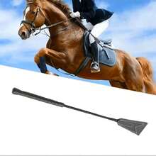 1 件 PU 皮革马鞭，柔软马术鞭，带防滑编织手柄和腕带，马术训练配件