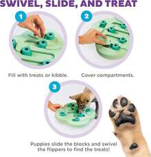 By Nina Ottosson Puppy Hide N' Slide Treat Puzzle Enrichment Dog Toy, Green - Puppy Hide-N-Slide (Xanh lá cây) - Xem 3