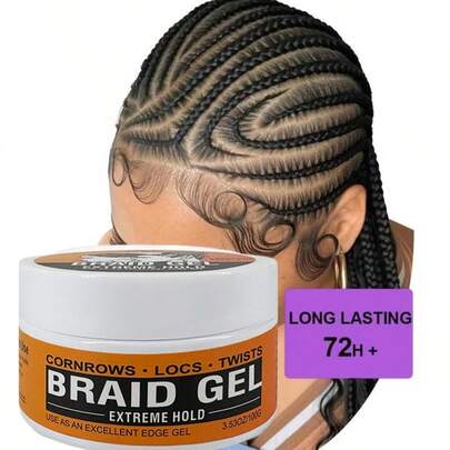 GZE Strong Holding High Gloss Braiding Gel, Provides Styling And Hair Care Effects, No Flaking, Suitable For Twist Braids, Messy Braids And Hairline Styling, Ideal Choice For Hairstylists. Long-Lasting Hold, Anti-Frizz, Moisturizing And Easy To Wash.