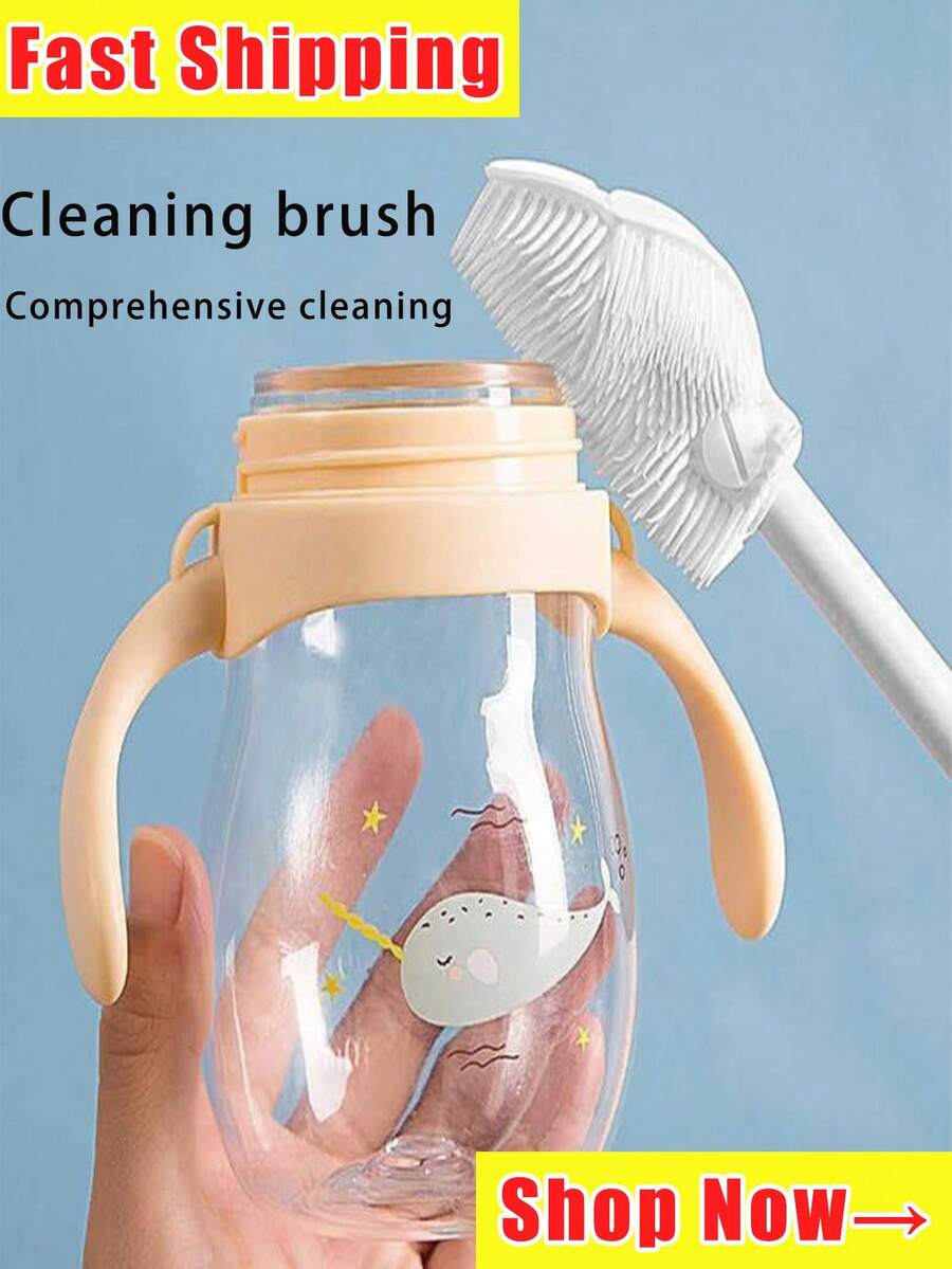 5 件 - 360 度硅胶清洁刷，可重复使用瓶子和杯子刷，适用于厨房和家庭使用，适用于杯子、瓶子、罐子、咖啡杯、酒杯、厨房、浴室、家居