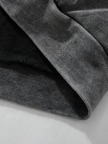 Áo nỉ nữ phong cách cổ điển có khóa kéo, có túi, giặt cũ - màu đen - Xem 9