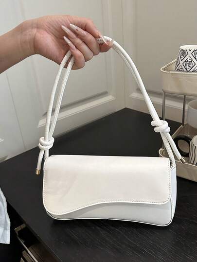 Fashionable Solid Color Asymmetric Flap Adjustable Shoulder Bag, Suitable For Shopping, Wallet Storage, Young Women, College Students, Newlyweds, Office Ladies, Etc. Also Suitable For Office, University, Work, Business, Commuting, Outdoor, Travel And Leisure Activities.