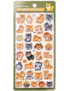 3D Embossed Fun Acrylic Diamond Stickers, Sushi Shiba Inu Handmade DIY Decorative Embossed Quirky Stickers