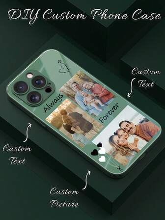 1 قطعة حافظة هاتف زجاجية مخصصة DIY إبداعية، شخصنة ب- 3 صور و 2 اسم، حافظة هاتف زجاجية فريدة عالية الدقة متوافقة مع S24 Ultra/S25 Ultra و 17 Pro Max/16 Pro Max/15 Pro/14 Plus/13 Pro/12 Pro Max/11/Xs Max/8/7/6 Plus، أنيقة، حلوة، زفاف، صورة عائلية، هدية مثالية للأصدقاء والآباء والأمهات والأحباء