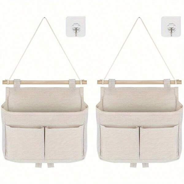 1/2 pièces boîte de rangement murale, panier de poche multifonctionnel économisant l'espace, convient pour la maison, le bureau et les camping-cars, sans alimentation électrique requise. 2 pièces avec crochets, 1 pièce sans