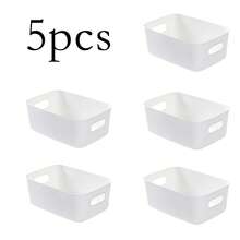 1/5/10 Desktop Storage Boxes, 1.764-Ounce Cosmetic And Snack Organizing Storage Boxes With A Dual-Handle Design. They Can Be Used To Store Snacks, Cosmetics, Desktop Sundries, And Serve As Small Household Storage Tools For Dining Rooms, Kitchens, And Living Rooms. - White - View 13
