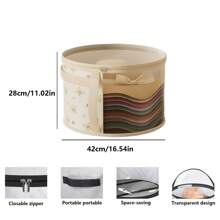 1pc Fashionable Bear Design Hat Storage Bucket, Round Stackable Hat Container With Large Front Window, Portable Zippered Clothes Storage Basket, Suitable For Beach Hats And Wide-Brim Hats, Gender Reveal Party, Perfect For Birthdays, Weddings, Parties, The Perfect Gift For Colleagues, Friends, And Family, Back To School
