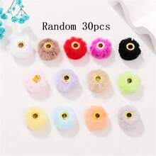 20/30/50/100pcs 15-Color Faux Rabbit Fur Pom Pom Beads, DIY Phone Charms, Car Accessories, Crafts Decoration Beads