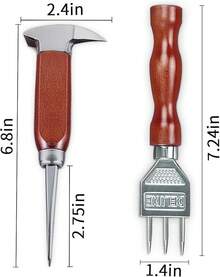 Et Of 2-7.24 Inch And 6.8Inch Stainless Steel Ice Crusher With Wood Handle' Japanese Style Ice Chipper Ideal For Bars And Home