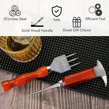 Et Of 2-7.24 Inch And 6.8Inch Stainless Steel Ice Crusher With Wood Handle' Japanese Style Ice Chipper Ideal For Bars And Home