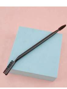 三件套黑白睫毛卷翘眉刷组合，符合人体工学设计的双头化妆刷，眉刷，眼影刷，螺旋刷 - 黑色 - 查看 6