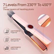 直发器夹，宽平板夹高效专业直发器，直发器和卷发器二合一，等离子护发不伤发，打造顺滑造型，30秒快速加热，持久造型数字显示，360°旋转线，宽电压设计，满足全球旅行 - 查看 4