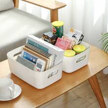 1/5/10 Desktop Storage Boxes, 1.764-Ounce Cosmetic And Snack Organizing Storage Boxes With A Dual-Handle Design. They Can Be Used To Store Snacks, Cosmetics, Desktop Sundries, And Serve As Small Household Storage Tools For Dining Rooms, Kitchens, And Living Rooms. - White - View 10