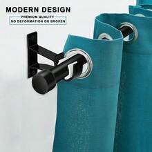 Paquete de 6 soportes para barra de cortina, soportes para barra de cortina de gran resistencia, ganchos para barra de cortina, soportes para barra de cortina para montaje en pared, soportes para varillas de cortina de 1 pulgada, color negro - Negro - Ver 4