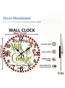 1 Peça Relógio de Parede Homem de Pão de Gengibre de Madeira, Estilo Nórdico para Sala de Estar/Quarto, Relógio Silencioso Sem Moldura, Decoração de Quarto, Decoração de Dormitório, Decoração Escolar, Presente de Natal, Ação de Graças, Ano Novo