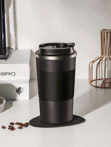 1 pieza Taza de café de viaje de acero inoxidable de 380ml/510ml, taza de agua reutilizable a prueba de fugas y con vacío, botella de agua aislada simple y portátil, adecuada para la oficina, actividades casuales al aire libre, ejercicio - Multicolor - Ver 2