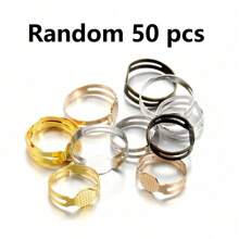 20/50 piezas a granel Anillos en blanco metálicos ajustables de 7-10mm, aptos para hacer joyas de anillos hechos a mano DIY
