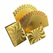 1/4 件时尚防水塑料扑克牌，防水且抗断裂的金色加厚富贵扑克牌，金色或金箔材质，经久耐用且外观酷炫，可作为游戏礼物，用于聚会和娱乐。 - 彩色 - 查看 6