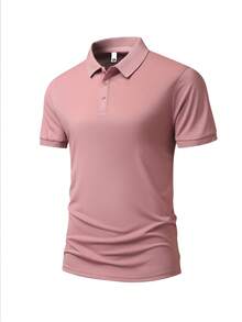 Áo thun POLO thời trang công sở thoáng khí màu trơn cho nam, mùa hè, thể thao & ngoài trời - quần vợt & golf - Đỏ - Xem 2