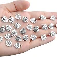 WGRXIRANYKM 50/100 Peças Pingente com Forma de Coração Talhado, DIY, Artesanato, Colar, Pulseira, Chaveiro, Achados para Fabricação de Joias