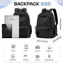 14英寸和15.6英寸笔记本电脑背包，男女通用中小学生书包，通勤商务两用，休闲旅行背包 - 彩色 - 查看 3