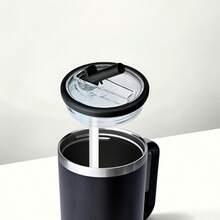 Flip Straw Lid With Straws, New 40oz Tumbler Flip Straw Lid For Spill Proof Tumbler Lids, Replacement And Leak-Proof, Resistant Tumbler Lids, Ideal For Sports & Camping, Good For Work Exercise Run And Drink Water - 黑色2set - 查看 4