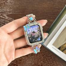 Apple Watch Band Women 1pc All-New Crystal Butterfly Rotating Stress Relief Elegant Style Apple Watch Case Compatible With Apple Watch Screen Protector To Prevent Screen Scratching - Multicolor - View 2