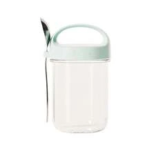 430ML Nuevas Tazas de Desayuno para Avena, Cereal, Nueces, Yogur, Ensalada, Taza de Vidrio a Prueba de Fugas, Contenedor de Avena con Tapa y Cuchara, Caja de Almacenamiento de Alimentos DSF8 - Gris - Ver 9