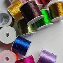 780inches Satin Nylon Cord String - Vibrant Assorted Colors For Jewelry Making, Bracelets, Necklaces, Beading, Rattail & Macrame Crafts, Jewelry Making Supplies - 780 Inches/roll - View 3