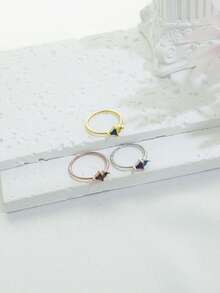 Custom S925 Sterling Silver Triangle Birthstone Ring - An Elegant Choice, Ideal Gift For Lover, Friend Or Family. Suitable For Birthday, Anniversary, Valentine's Day, Christmas Or Any Memorable Occasion. This Ring Features A Distinctive Design With A Customizable Triangle-Shaped Gemstone.